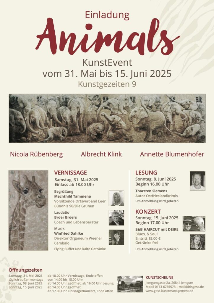 Vernissage Kunstgezeiten 9 - ANIMALS - ein Kunstevent!